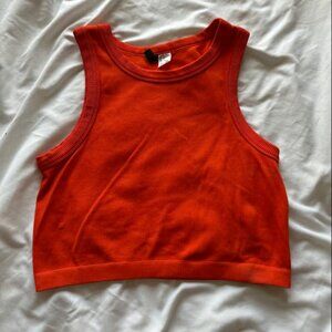 red orange tank top